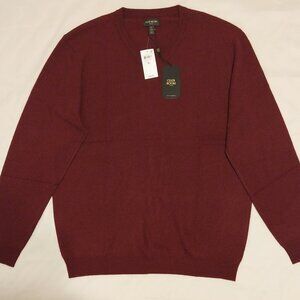 NWT Club Room Men's Cashmere V-Neck Sweater Size (XL), Color Cabernet